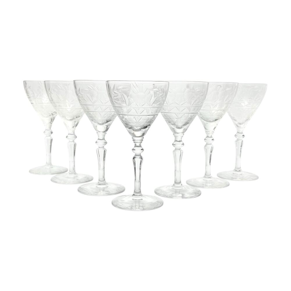 Rock Sharpe “Anniversary” Set of 7 Liquor Cocktail Glasses 5 1/4” 4oz